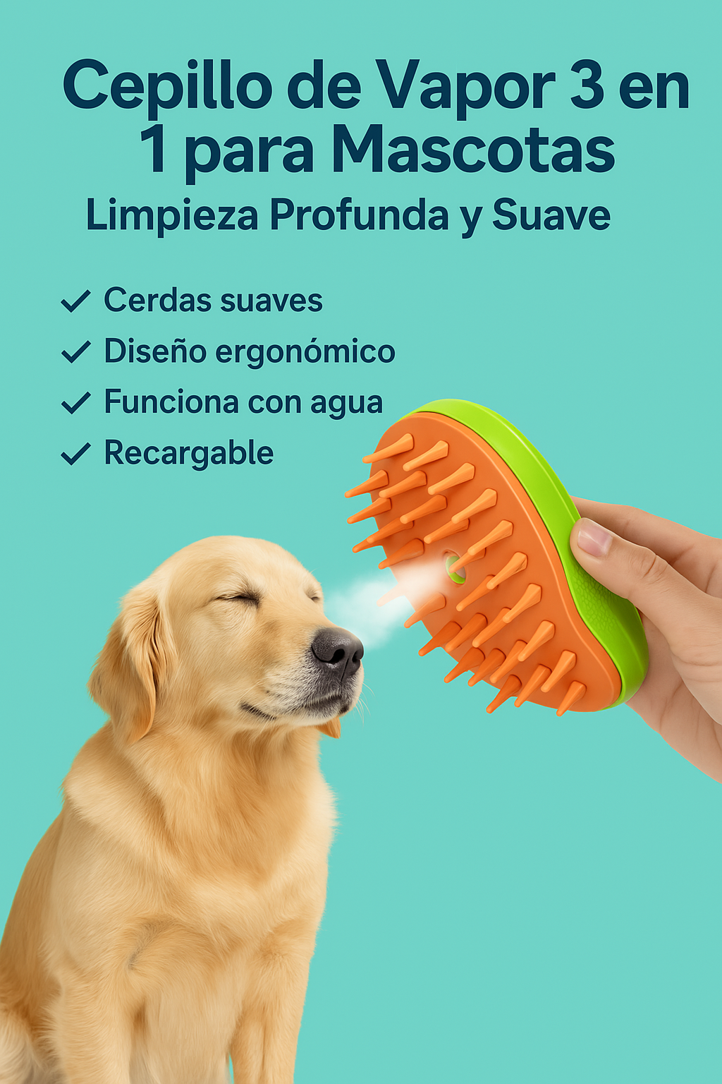 Cepillo Vapor Para Mascotas